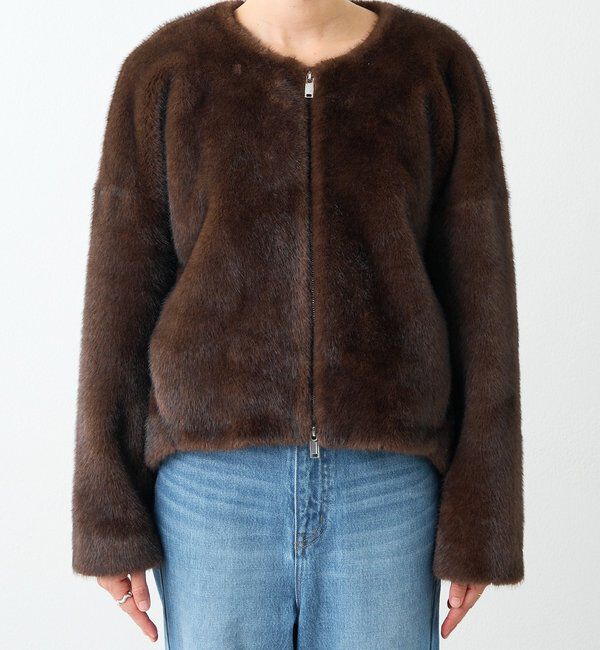  「【シーズンムード高まる】ミンクライクショートコート」|その他|