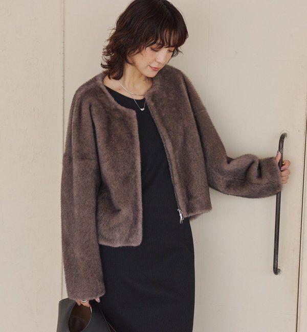  「【シーズンムード高まる】ミンクライクショートコート」|その他|