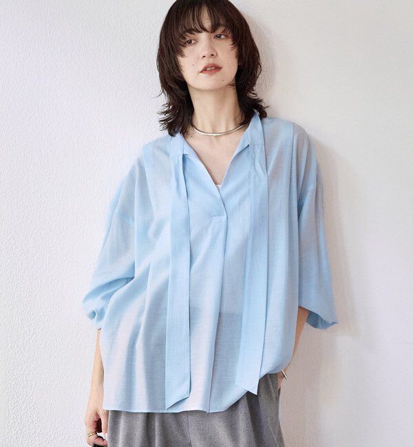  「【オンオフ使える】ナロータイブラウス」|シャツ・ブラウス|