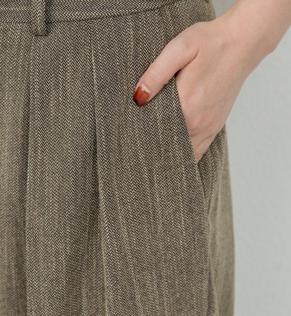  「【3サイズ展開】【セットアップ対応】ダブルタックツイードパンツ」|チノ|