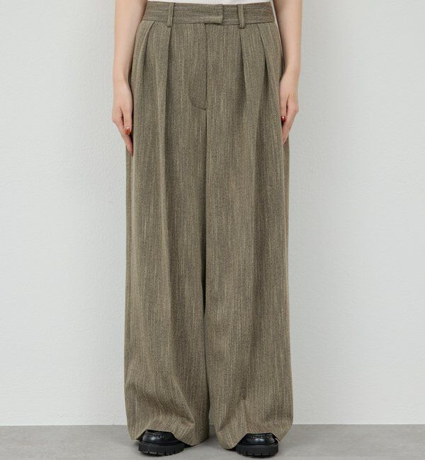  「【3サイズ展開】【セットアップ対応】ダブルタックツイードパンツ」|チノ|