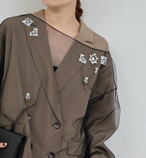  「【25th記念アイテム】ビジューチュールプルオーバー」|シャツ・ブラウス|ブラック