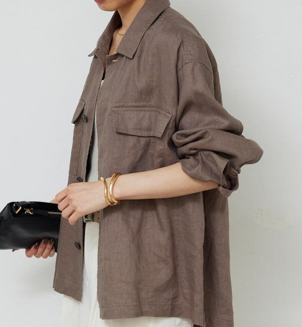  「リネンミリタリーシャツブルゾン」|ベスト・ジレ|