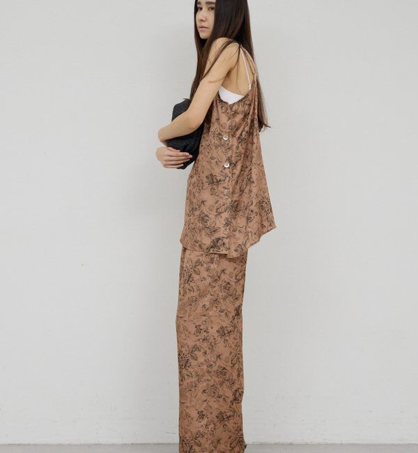  「【セットアップ対応】ボタニカルサテンキャミ」|シャツ・ブラウス|