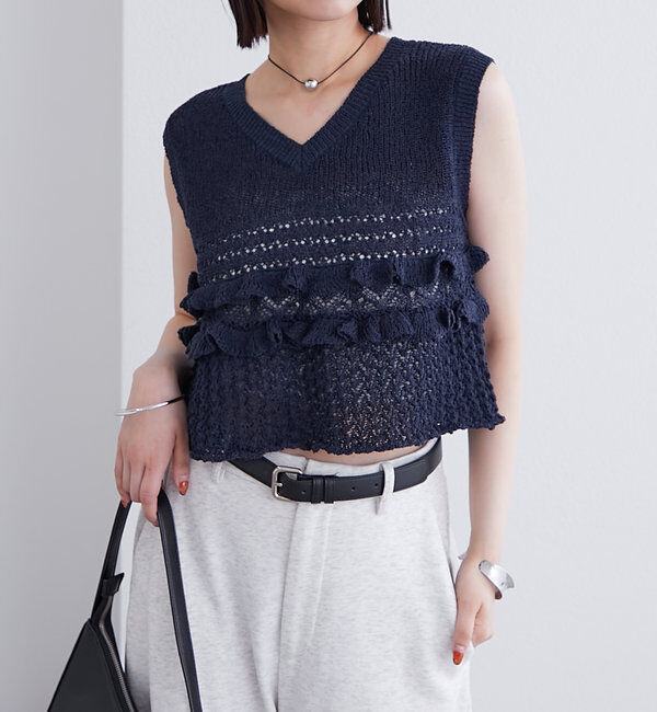  「フリルニットベスト」|ニット・セーター|
