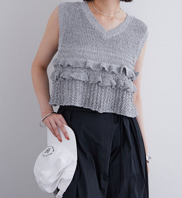  「フリルニットベスト」|ニット・セーター|