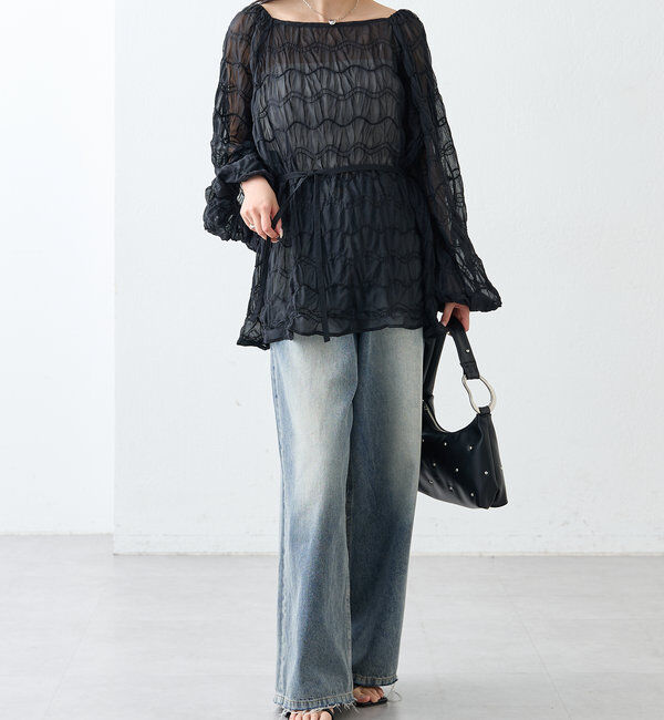  「ウェーブシアーブラウス」|シャツ・ブラウス|