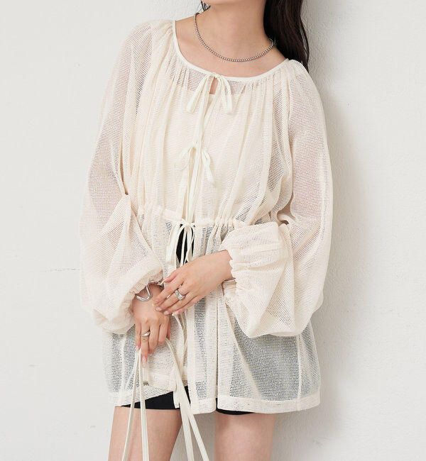  「メッシュリボンブラウス」|シャツ・ブラウス|