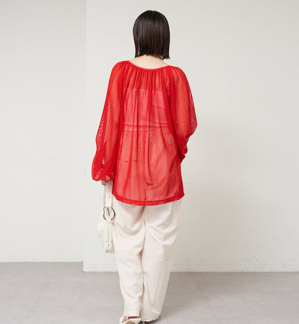  「メッシュリボンブラウス」|シャツ・ブラウス|