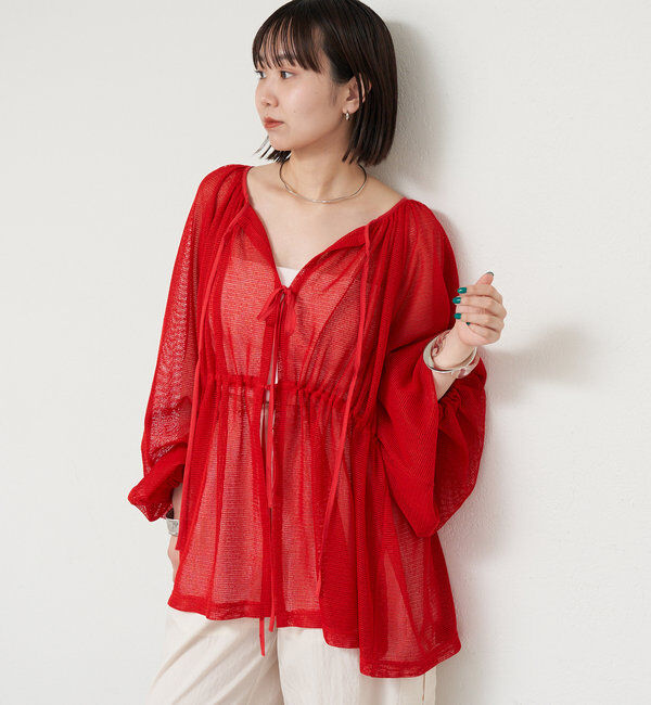  「メッシュリボンブラウス」|シャツ・ブラウス|