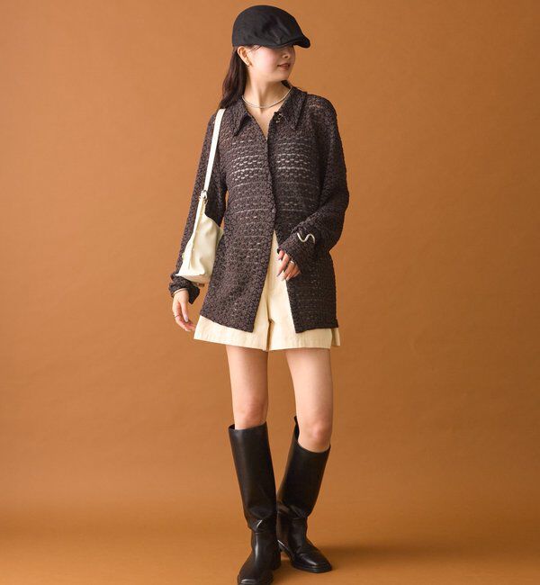  「襟付きレースカーディガン」|カーディガン|