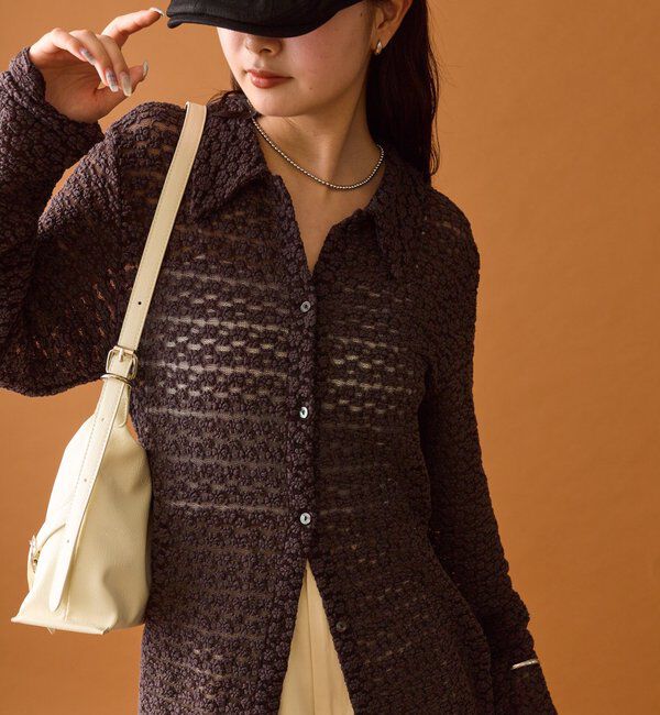  「襟付きレースカーディガン」|カーディガン|