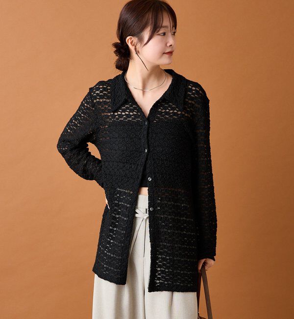  「襟付きレースカーディガン」|カーディガン|