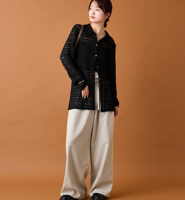  「襟付きレースカーディガン」|カーディガン|