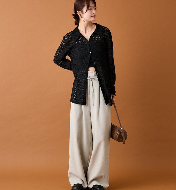  「襟付きレースカーディガン」|カーディガン|