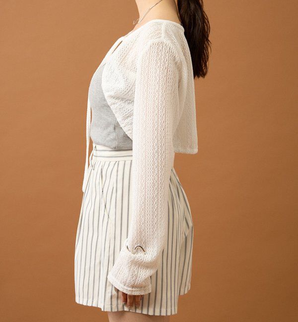  「ギャザーリボンボレロ」|カーディガン|