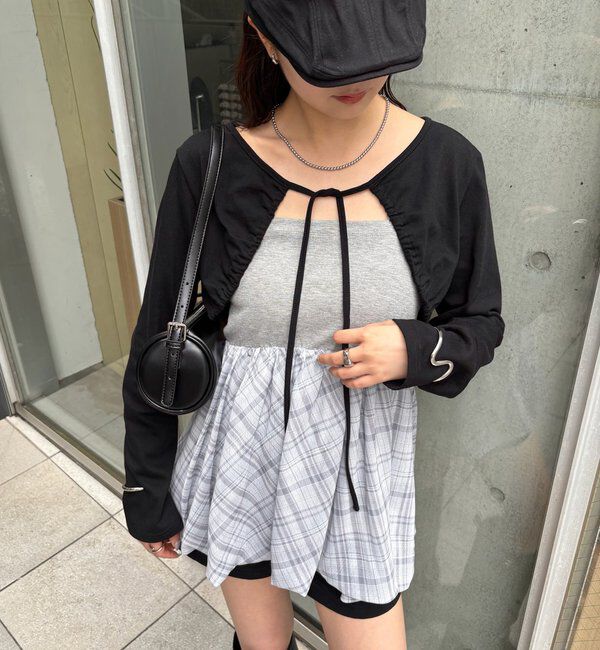  「ギャザーリボンボレロ」|カーディガン|