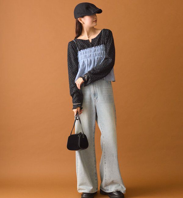  「【4色展開/レイヤードスタイル】チュールチェックビスチェ」|シャツ・ブラウス|