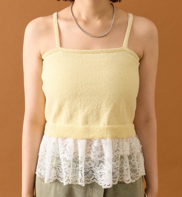  「ブークレ裾レースカーデセット」|カーディガン|