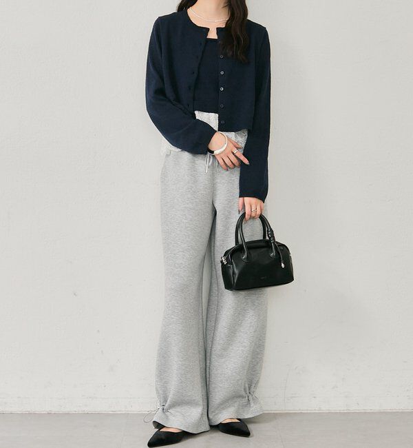  「ブークレ裾レースカーデセット」|カーディガン|