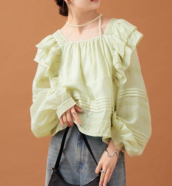  「ショルダーフリルブラウス」|シャツ・ブラウス|イエロー