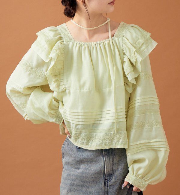  「ショルダーフリルブラウス」|シャツ・ブラウス|