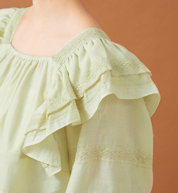  「ショルダーフリルブラウス」|シャツ・ブラウス|