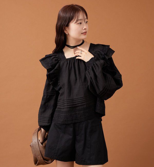  「ショルダーフリルブラウス」|シャツ・ブラウス|