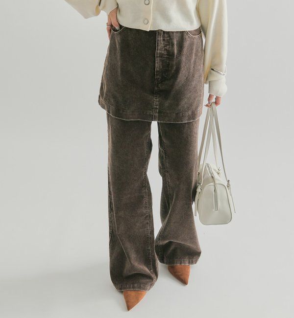  「レイヤードコーデュロイパンツ」|チノ|