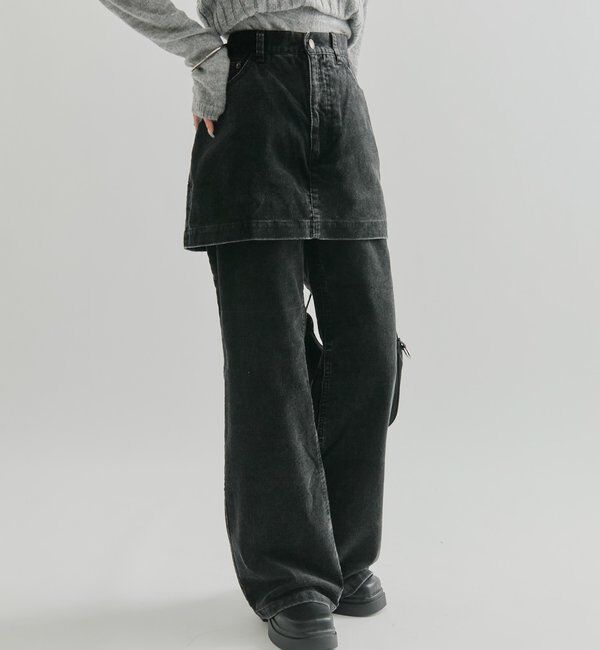  「レイヤードコーデュロイパンツ」|チノ|