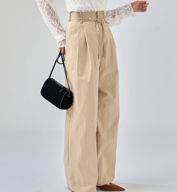  「サテンベルトパンツ」|チノ|