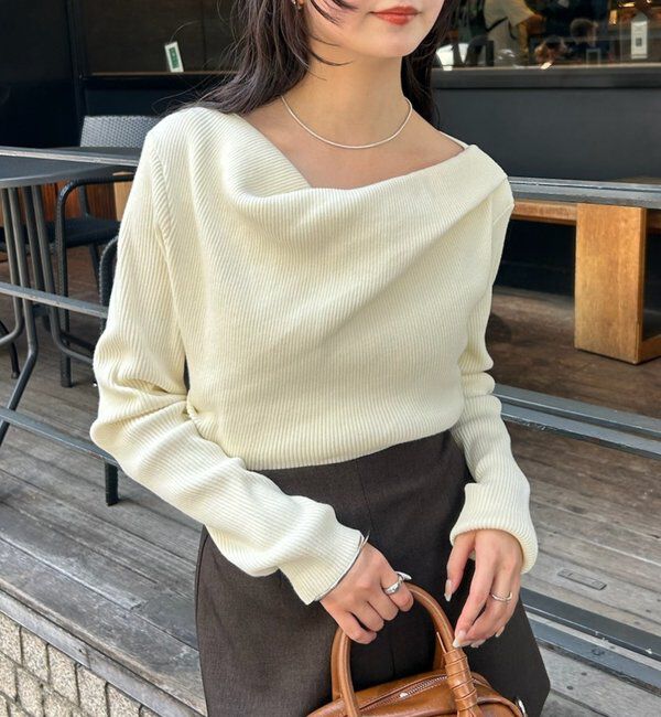  「オフショルリブニット」|ニット・セーター|