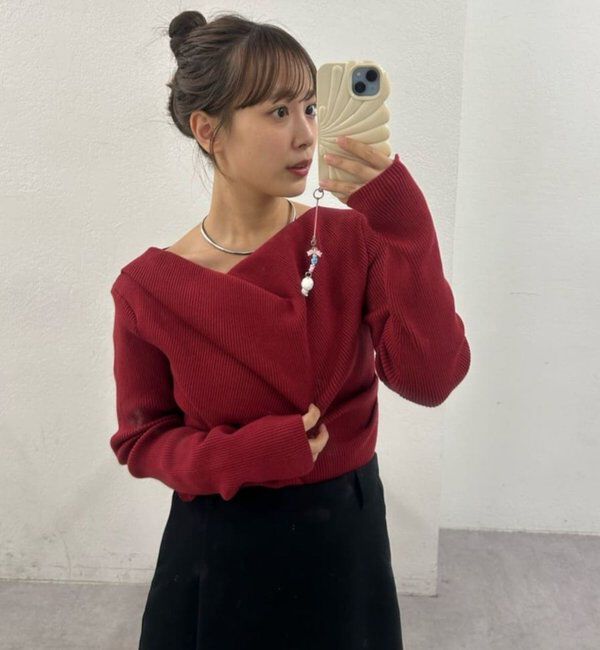  「オフショルリブニット」|ニット・セーター|