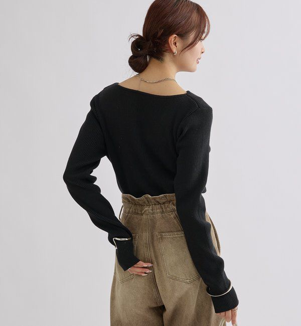  「オフショルリブニット」|ニット・セーター|