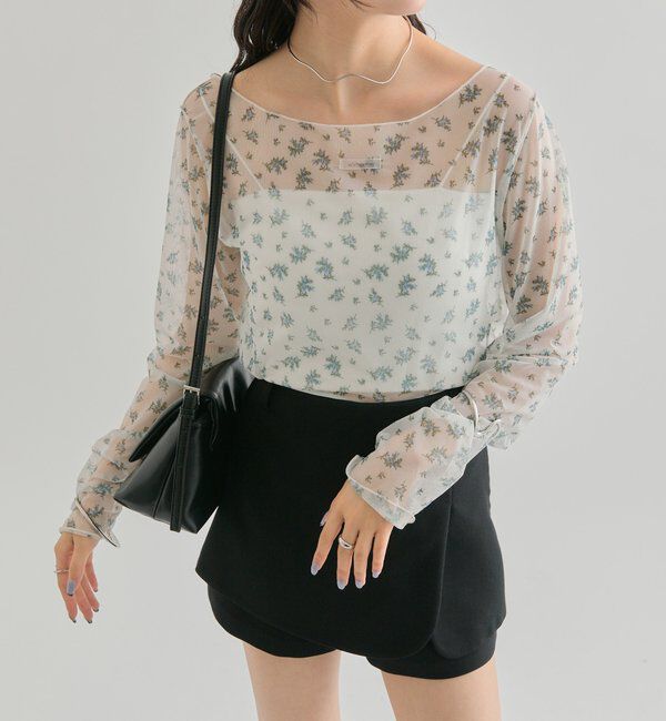  「シアースリットチュール トップス」|Tシャツ・カットソー|