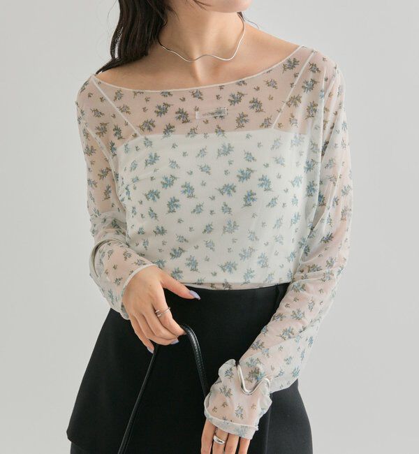  「シアースリットチュール トップス」|Tシャツ・カットソー|