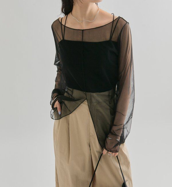  「シアースリットチュール トップス」|Tシャツ・カットソー|