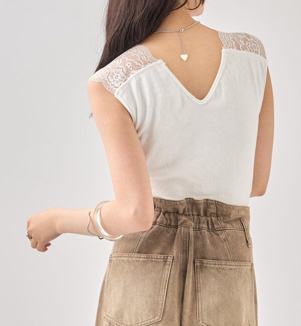  「Vレースタンクトップ」|キャミソール|