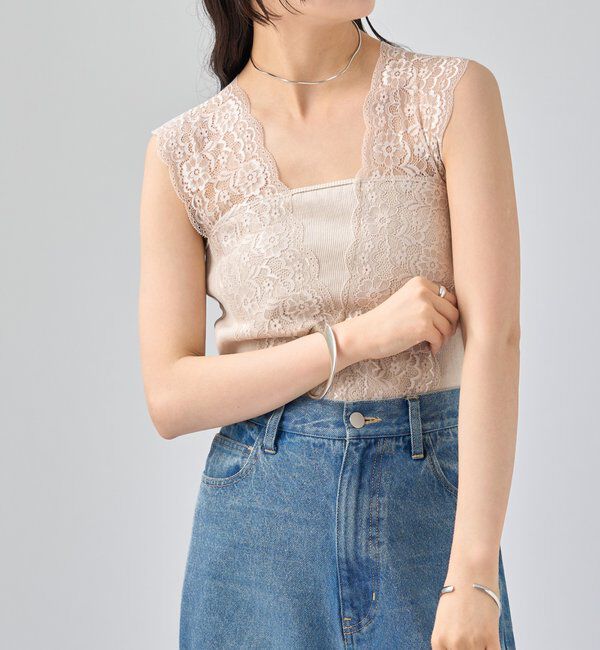  「Vレースタンクトップ」|キャミソール|