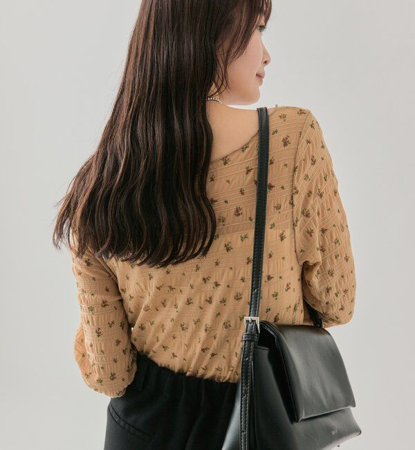  「小花シャーリングTシャツ」|Tシャツ・カットソー|