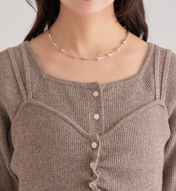  「ニットビスチェ付き ワンピース」|ワンピース|