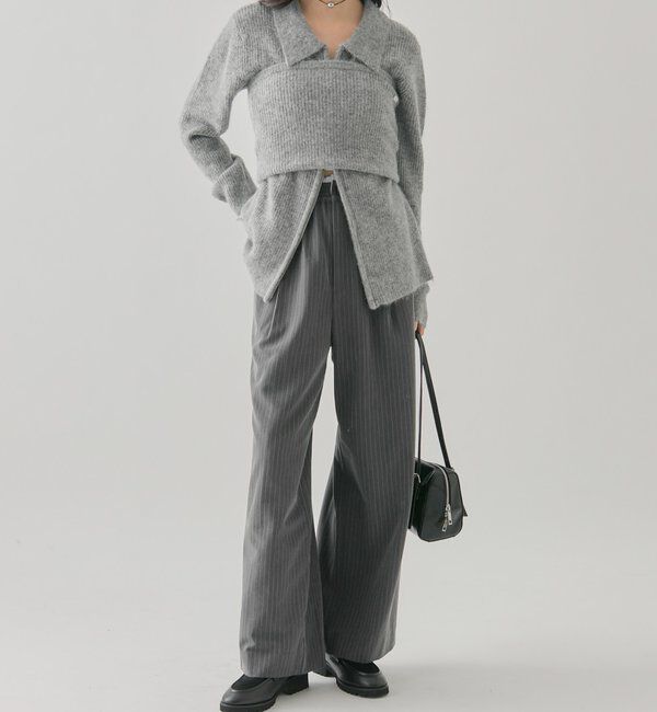  「ビスチェ付き ダブルＺＩＰカーディガン」|カーディガン|