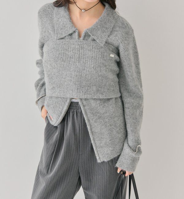  「ビスチェ付き ダブルＺＩＰカーディガン」|カーディガン|