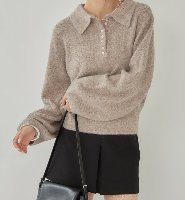  「襟付きロングスリーブニット」|ニット・セーター|
