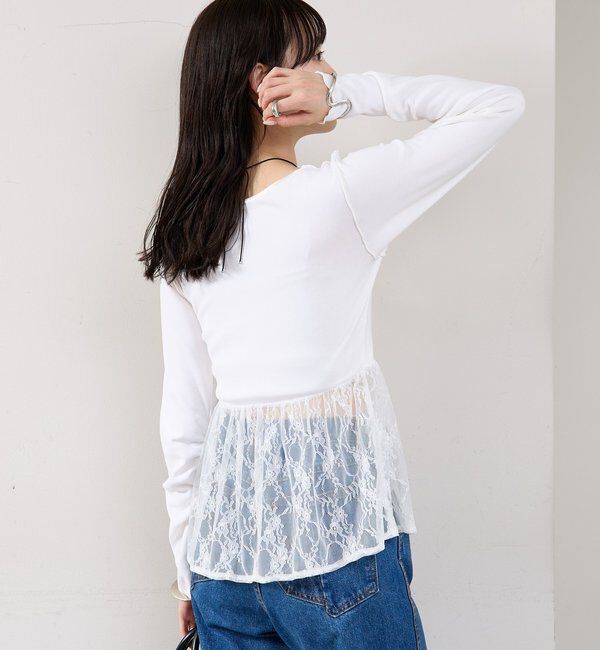  「レースドッキングロンT」|Tシャツ・カットソー|