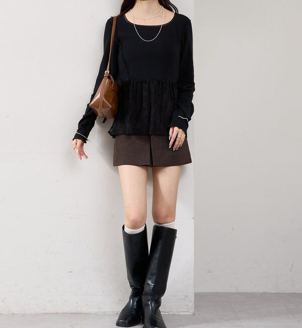  「レースドッキングロンT」|Tシャツ・カットソー|