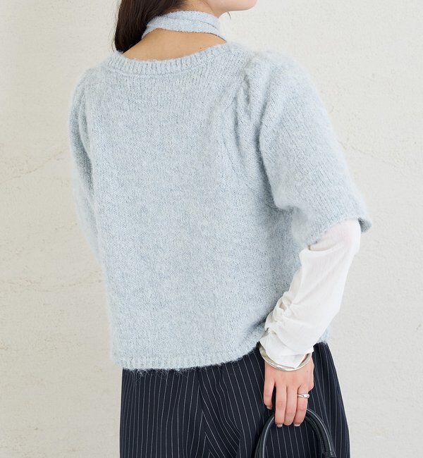  「ふわふわ半袖ニット カーディガン」|カーディガン|