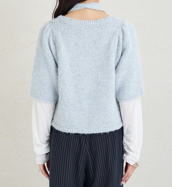  「ふわふわ半袖ニット カーディガン」|カーディガン|