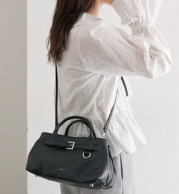  「loti ベルト付きボストンバッグ」|トートバッグ|ブラック