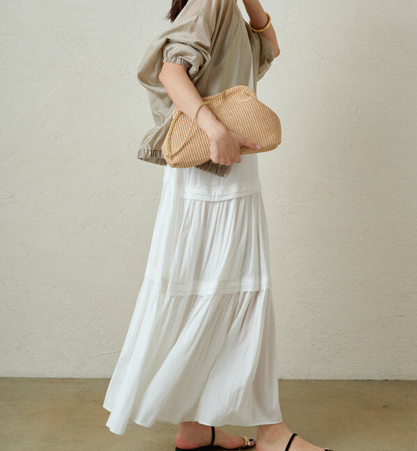  「【3サイズ展開】サテンティアードキャミワンピース」|ワンピース|